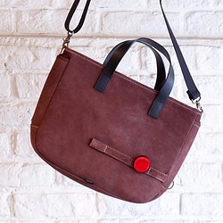 Leather cycle tote bag ( brown ) 1枚目の画像