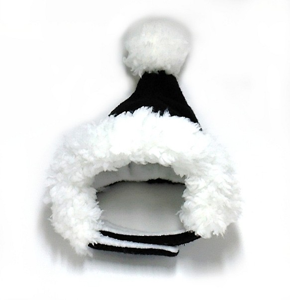 サンタさんの帽子（黒）【S/M/L】 1枚目の画像