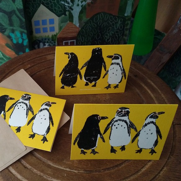 メッセージカード 2つセット「ペンギン」MS006 1枚目の画像