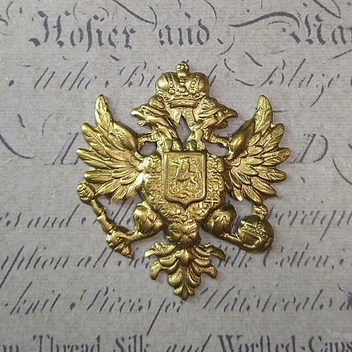 BEHOLD− 真鍮製 双頭の鷲 1個 紋章 ロシア ローマ帝国 アメリカ製