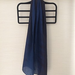 天然藍染　スカーフ　絹 1枚目の画像