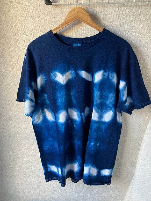 天然藍染  半袖 Tシャツ  オーガニックコットン   (男性用L) 1枚目の画像