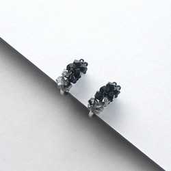 Crystallize + 耳環 (Pierce) [黑色/Sumi-dyed] 螺絲彈簧 第1張的照片