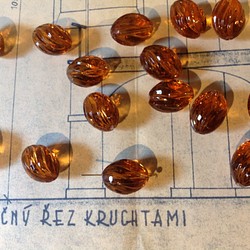 Vintage germany wave twist  honey beads 1枚目の画像