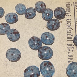 Vintage germany blue brown flake beads ヴィンテージ ビーズ 1枚目の画像