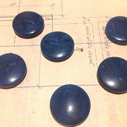 Vintage germnay blue black marble coin lucite beads 1枚目の画像