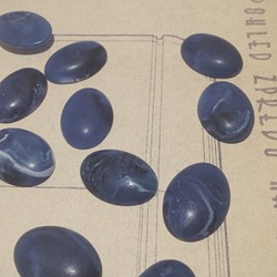 Vintage germnay marble blue cabochon ヴィンテージ カボション 1枚目の画像