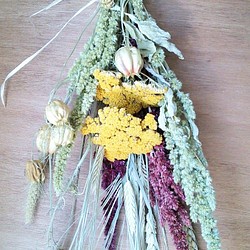 北海道ガーデンからの贈り物◆秋の恵みスワッグ花束ギフトグリーンブーケ◆プレゼント 1枚目の画像