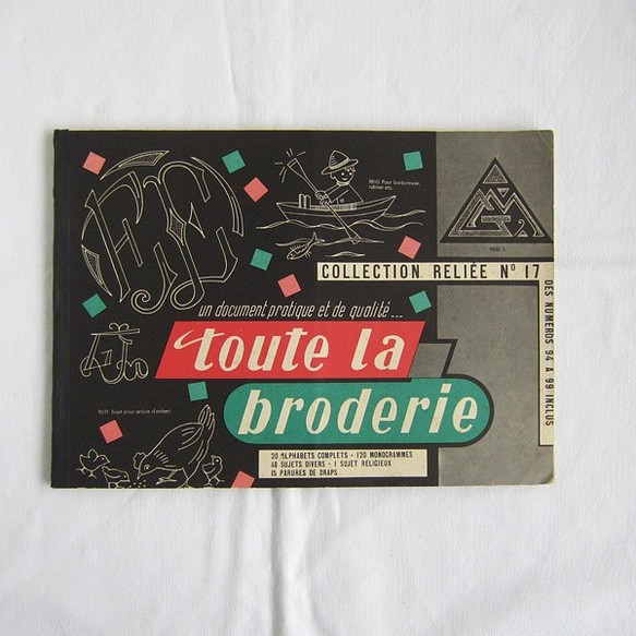 toute la broderie刺繍図案集6冊分1963年フランスアンティーク 1枚目の画像