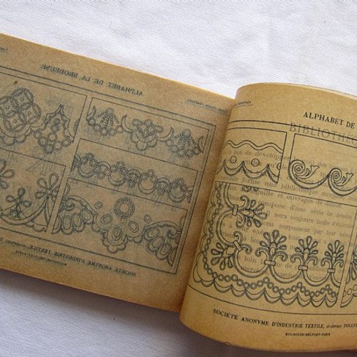 フランスアンティークALPHABET de la Brodeuse刺繍図案集DMC 編み図 