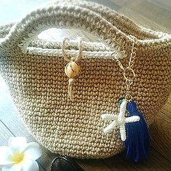 麻紐で編んだサマーバッグ〜送料無料〜 1枚目の画像