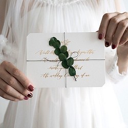 Wedding 活版印刷の招待状 ｛ Ever Green ｝ 30set 1枚目の画像
