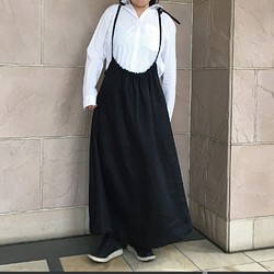 再再々販　リネン 大人のジャンパースカート 1枚目の画像