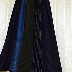 綿　縞　春のロングスカート 1枚目の画像