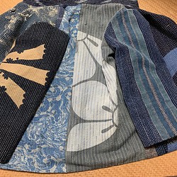 手作り 棉 型染め 筒描き 刺し子 大島 リバーシブルジャケット