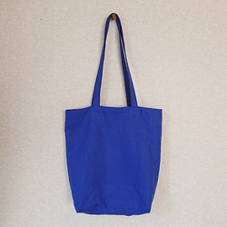 カラーリネンのバッグ／ブルー 1枚目の画像