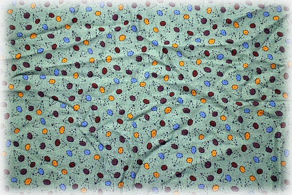 廃番　はぎれ　ブルーグレー　小花柄　レトロ　約32×44ｃｍ　1990年代 1枚目の画像