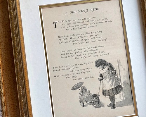 英国で出会った♪ アンティーク プリント 1891年 アーネスト・二スター 絵本の一頁 B　少女とお人形