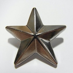 星形ボタン（スター）シルバー色　40ｍｍ　2個入り 1枚目の画像