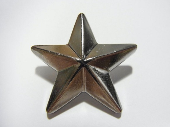 星形ボタン（スター）シルバー色　40ｍｍ　2個入り 1枚目の画像