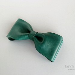 Leather bow tie　＃２　（green） 1枚目の画像