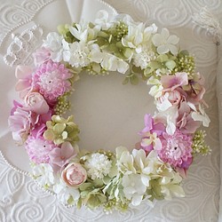 sweet   bridal  pink wreath*ブライダルピンクリース 1枚目の画像