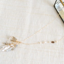 光色煙熏石英和條紋的項鍊Keshiparu（14kgf） 第1張的照片