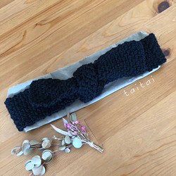 Knit ribbon hair band 1枚目の画像
