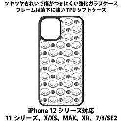 送料無料 iPhone13シリーズ対応 背面強化ガラスケース ガイコツ5 1枚目の画像