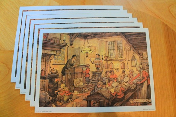 アントンペック 寺子屋 シャドーボックス用プリント６枚＋カット指示書付き 1枚目の画像