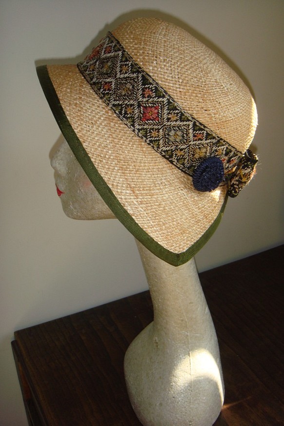 ビンテージリボンの夏帽子 1枚目の画像