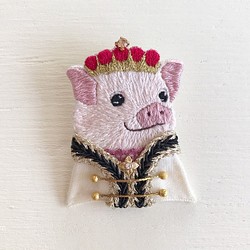 貴族動物刺繡胸針 6 [小猪] 第1張的照片
