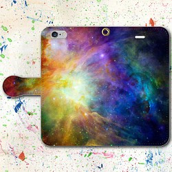 iPhone Android 手帳型スマホケース galaxy 宇宙【送料無料】 1枚目の画像