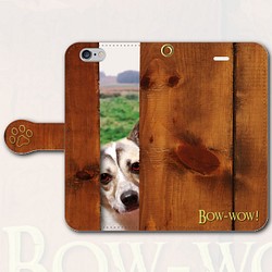 iPhone Android 手帳型スマホケース 可愛い 犬 【送料無料】 1枚目の画像