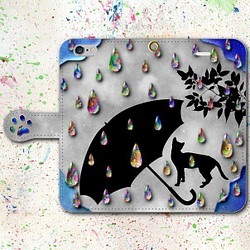 iPhone Android筆記本電腦智能手機套Cat Rain免費送貨 第1張的照片