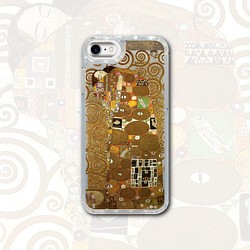 クリムト 抱擁 グリッタースマホケース iPhone Android「ゴールド」【送料無料】 1枚目の画像