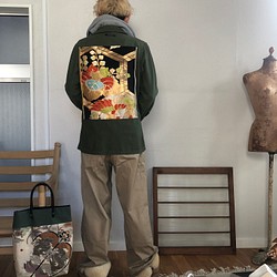 hisui　さま　専用　　military　× 帯　リメイクジャケと　五七桐紋＆鳳凰 1枚目の画像