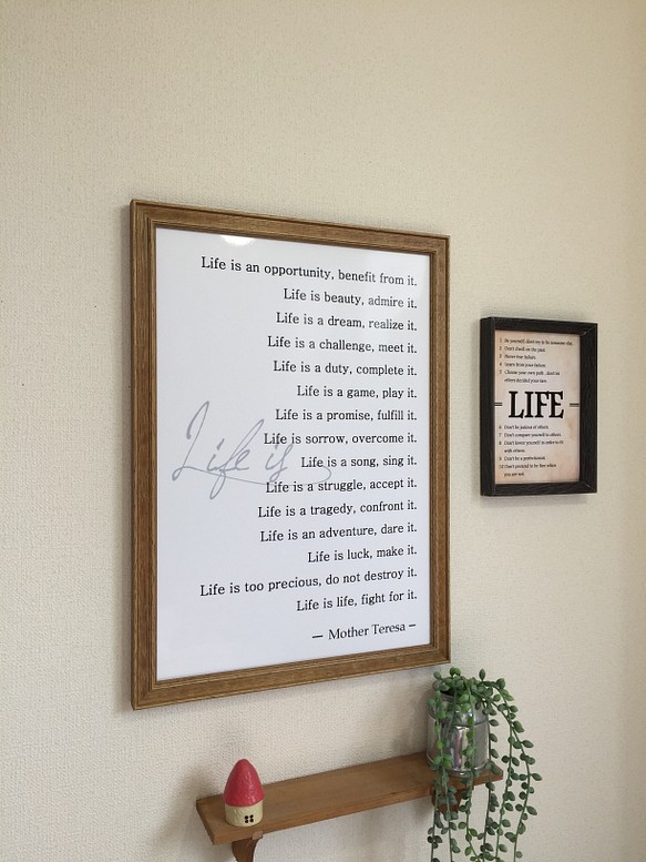 Life is 人生とは マザーテレサ15の言葉⭐︎ポスター インテリア  名言 北欧 アート 1枚目の画像