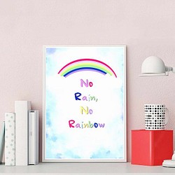 レインボー 虹 ⭐︎ポスター インテリア  名言 北欧 アート 子供部屋 1枚目の画像
