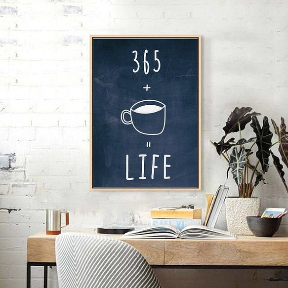 365 コーヒー Life 黒板風 北欧風 ウェルカムボード ポスター インテリア 北欧 名言 アート 写真 グラフィック ｊean Luc 通販 Creema クリーマ ハンドメイド 手作り クラフト作品の販売サイト