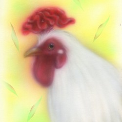 【原画 1点物】鶏頭✕ケイトウ /エアブラシアート 1枚目の画像