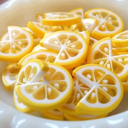 6個　ジャパンヴィンテージ　レモンのカボション 1枚目の画像