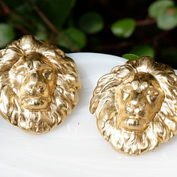 4個　USA真鍮製　ライオンのスタンピング 1枚目の画像