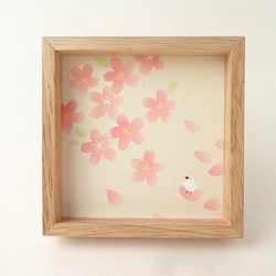 さくら咲く手染めイラスト（スクエアタイプ） 1枚目の画像
