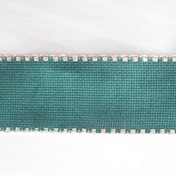 Aida 膠帶 5 厘米寬棉質聖誕綠色縫合帶，享受縫合 第1張的照片