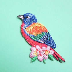 French Bird Applique Colorful Bird 海軍黃 第1張的照片