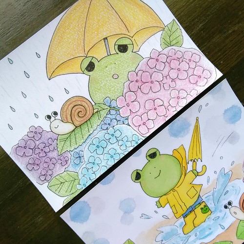 梅雨のイラスト ポストカード ５枚セット カード レター 手描きtシャツ工房チロル 通販 Creema クリーマ ハンドメイド 手作り クラフト作品の販売サイト