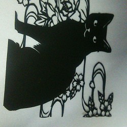 黒猫と桜 1枚目の画像