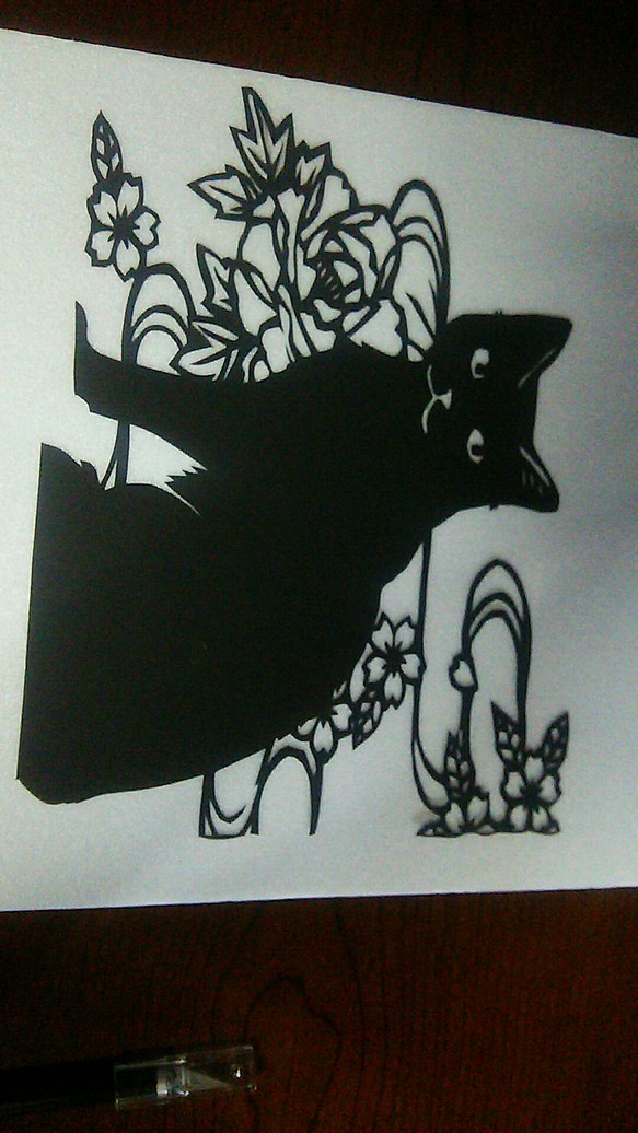 黒猫と桜 1枚目の画像