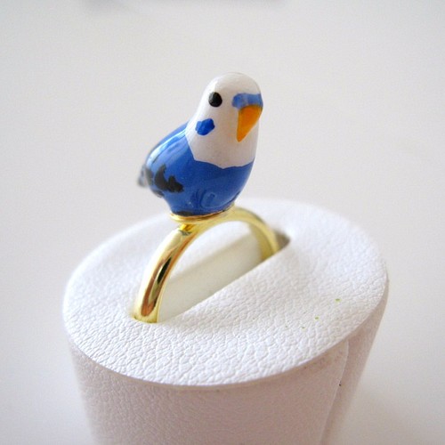 セキセイインコ 青 の指輪 指輪 リング Toriko とりこ 通販 Creema クリーマ ハンドメイド 手作り クラフト作品の販売サイト